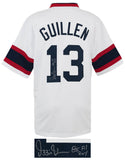 Ozzie Guillen Signed White Custom Baseball Jersey w/85 AL ROY - (SCHWARTZ COA)