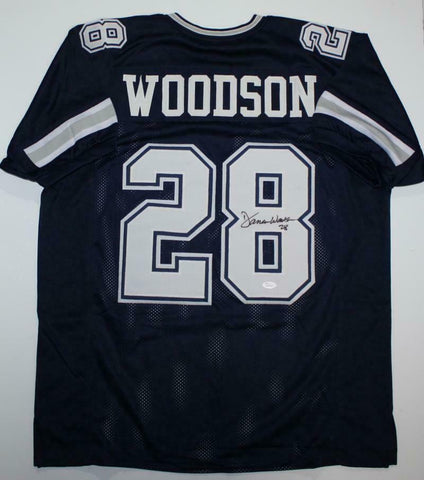 Darren Woodson Autographed Blue Dbl Stitch Pro Style Jersey *8- JSA Witness Auth