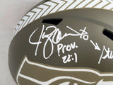STEVE LARGENT & ZORN AUTOGRAPHED SEAHAWKS SALUTE SERVICE FULL SIZE HELMET