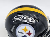 HINES WARD AUTOGRAPHED STEELERS BLACK SPEED MINI HELMET BECKETT WITNESS 241386