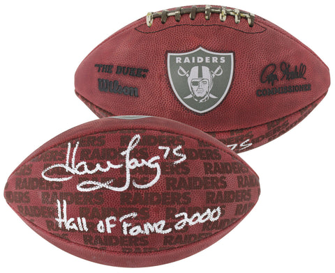 Raiders Howie Long "HOF 00" Signed "The Duke" Team Showcase Nfl Football BAS Wit