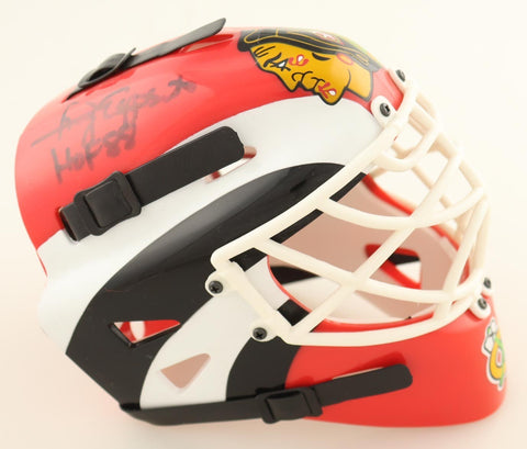 Tony Esposito Signed Chicago Blackhawks Mini Goalie Mask (Beckett) 6xAll Star