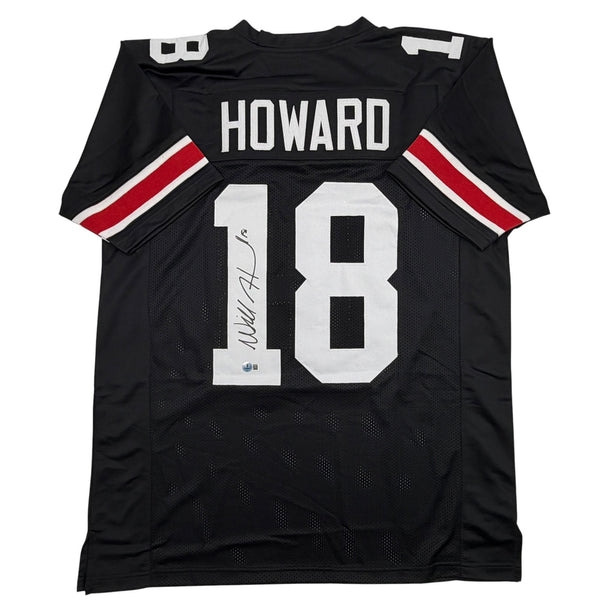 Autographed/Signed Will Howard Ohio State Black College Jersey Beckett BAS COA