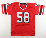 Jessie Tuggle Signed Atlanta Falcons Red Jersey Inscribed "The Hammer" (JSA COA)