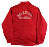 Oklahoma Barry Switzer Signed Maroon Chalk Line Windbreaker BAS Wit #2W088654