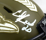 Ed Reed Signed Ravens Salute to Service Speed Mini Helmet - Beckett W Hologram