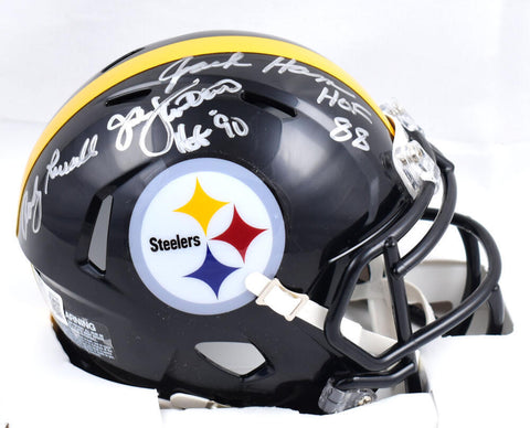 Ham Lambert Russell Autographed Steelers Speed Mini Helmet-Beckett W Hologram