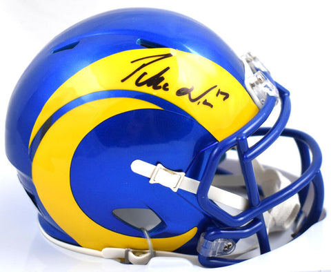 Puka Nacua Autographed Los Angeles Rams Speed Mini Helmet - Fanatics *Black