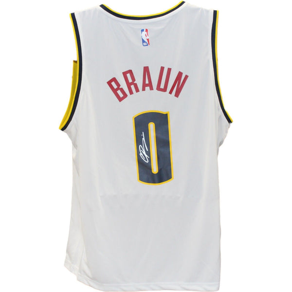 Christian Braun Autographed Denver Nuggets Fast Break White Jersey Beckett 49138