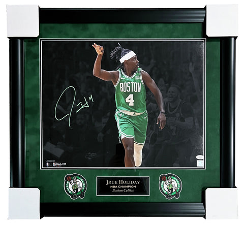Jrue Holiday Celtics Signed NBA Finals Spotlight 16x20 Matted & Framed Photo JSA