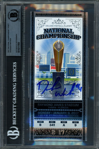 DESHAUN WATSON AUTOGRAPHED 2017 CHAMPIONSHIP GAME TICKET CLEMSON BECKETT 121059