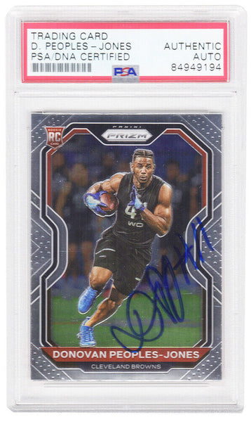 Donvoan Peoples-Jones Signed 2020 Panini Prizm RC Card #319 - (PSA Slabbed)