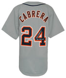Miguel Cabrera Signed Grey Custom Baseball Jersey w/Triple Crown -(SCHWARTZ COA)