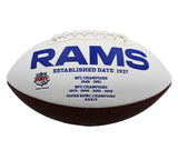 Dick Vermeil Signed Los Angeles Rams Embroidered White NFL Football - Insc