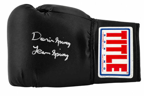 Dorin Spivey Signed Title Black Boxing Glove w/Team Spivey (SCHWARTZ SPORTS COA)