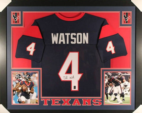 Deshaun Watson Signed Texans 35"x43" Framed Jersey (JSA) Ex-Clemson QB / Browns