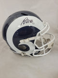 DAVANTE ADAMS SIGNED LA RAMS F/S THROWBACK SPEED REPLICA HELMET BECKETT QR