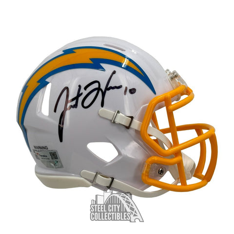 Justin Herbert Autographed Los Angeles Speed Mini Football Helmet - Fanatics