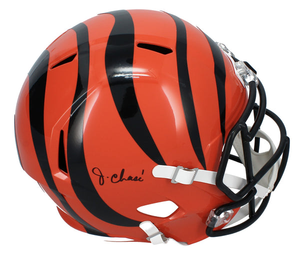 Ja'Marr Chase Autographed Bengals Full Size Speed Helmet Beckett