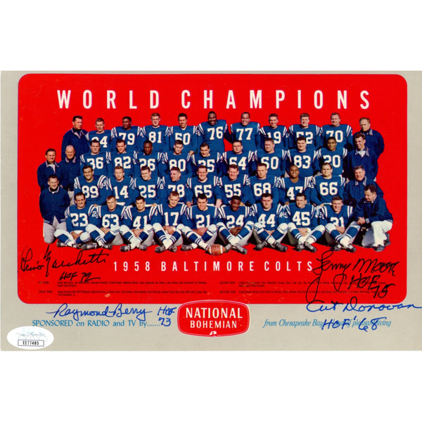 Moore Donovan Marchetti Berry Signed Baltimore Colts 6x9 Photo JSA 55130