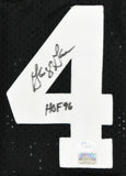 George Gervin Autographed Black Pro Style Jersey w/ HOF - JSA *Black