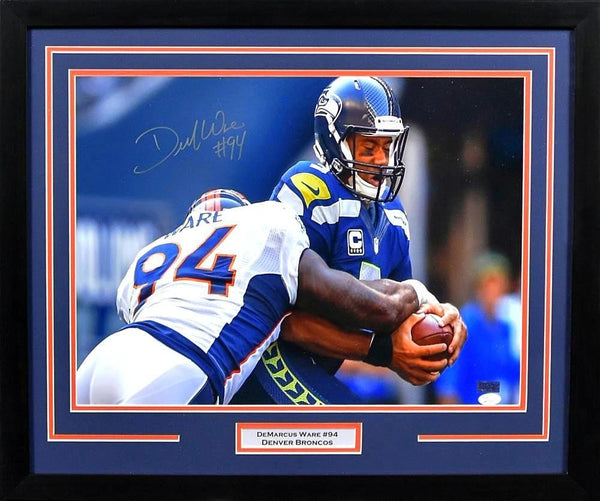 DEMARCUS WARE AUTOGRAPHED DENVER BRONCOS 16x20 FRAMED PHOTO JSA