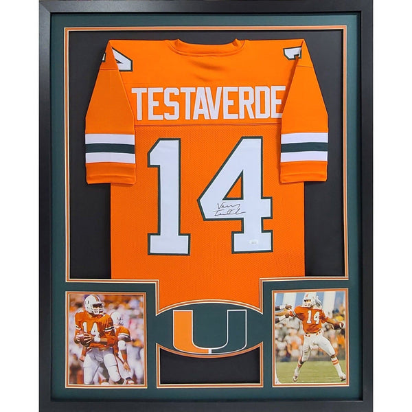 Vinny Testaverde Autographed Signed Framed Miami Heisman Winner Jersey JSA