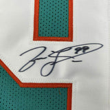 FRAMED Autographed/Signed JASON TAYLOR 33x42 Miami Teal Jersey JSA COA Auto