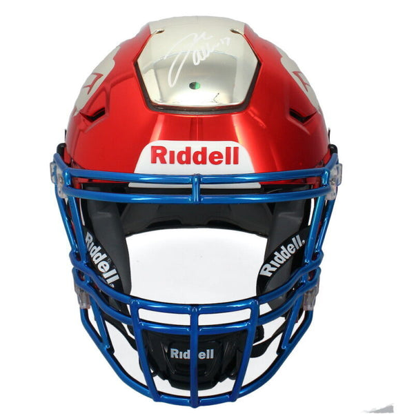 buffalo bills youth football helmet Josh Allen Autographed Buffalo Bills Chromed Speed Flex Authentic Helm – Super Sports Center