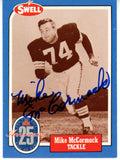 Mike McCormack Autographed/Signed Cleveland Browns 1988 Swell HOF Card 43185