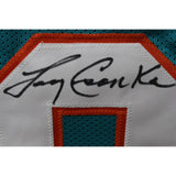 Larry Csonka Autographed/Signed XL Teal Pro Style Jersey Beckett Witness 49209