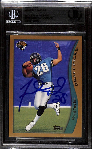 Fred Taylor Autographed/Signed 1998 Topps #339 Trading Card Beckett 43915