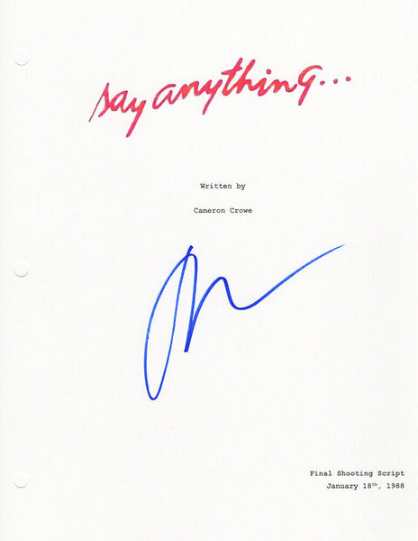 John Cusack Signed Say Anything Movie Script Cover Sheet - (SCHWARTZ SPORTS COA)