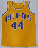 Los Angeles Lakers Jerry West Autographed Yellow Jersey Beckett BAS QR #BP45966