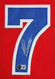 Gheorghe Muresan Authentic Signed Red Pro Style Framed Jersey BAS Witnessed