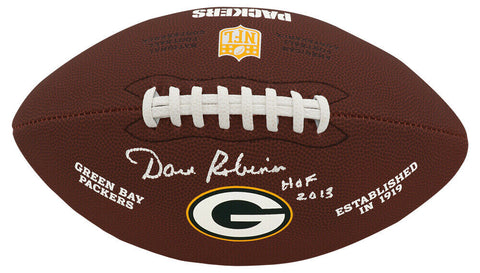Dave Robinson Signed Packers Wilson Brown Logo Football w/HOF 2013 - (SS COA)