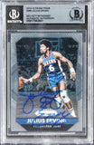 76ers Julius Erving Authentic Signed 2015 Panini Prizm #288 Card BAS Slabbed