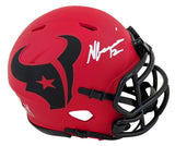 Texans Nico Collins Authentic Signed Rave Speed Mini Helmet W/ Case BAS Witness