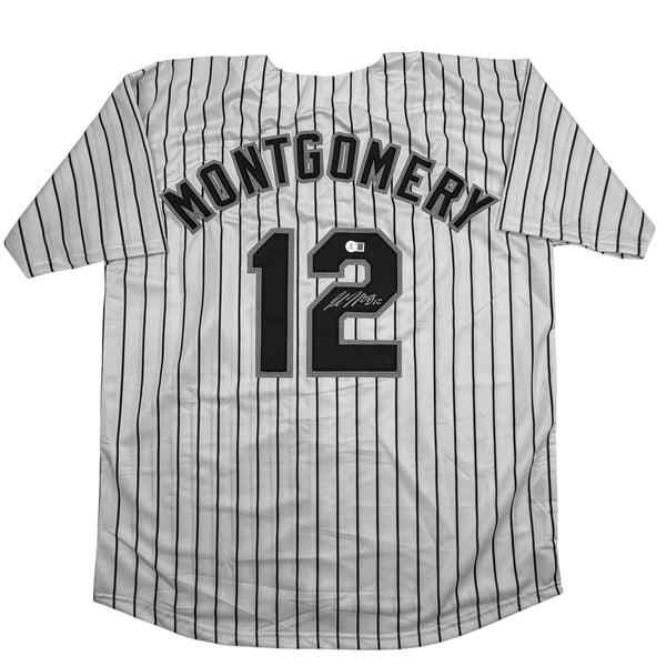 Autographed/Signed Colson Montgomery Chicago Pinstripe Jersey Beckett BAS COA