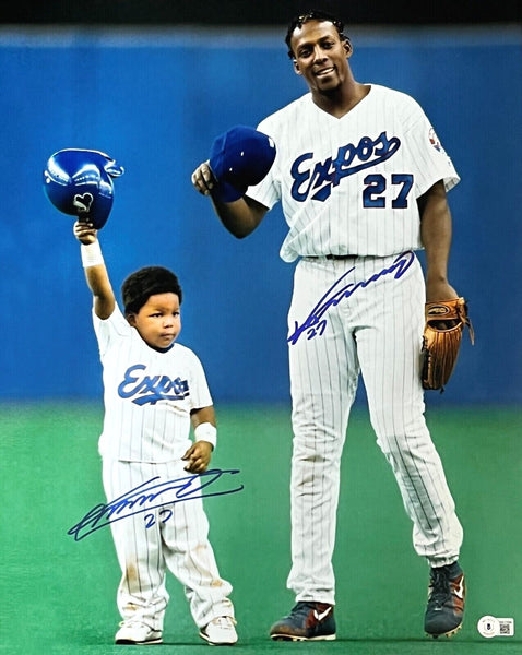 Vladimir Guerrero Sr. & Jr. Montreal Expos Dual Signed 16x20 Photo BAS Beckett