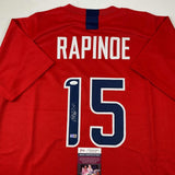 Autographed/Signed Megan Rapinoe Red United States USA Jersey JSA COA