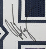 Jake Ferguson Signed Navy Custom Football Jersey Dallas Cowboys Beckett 186588