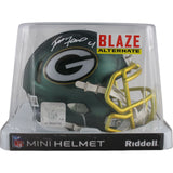 Brett Favre Autographed Green Bay Packers Blaze Mini Helmet Beckett 49215