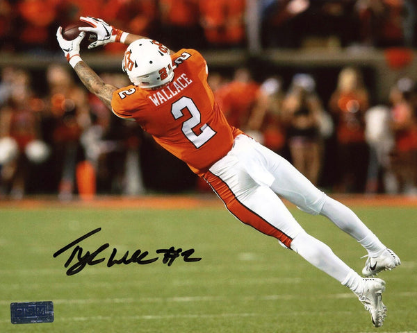 TYLAN WALLACE AUTOGRAPHED OKLAHOMA STATE COWBOYS 8x10 PHOTO COA