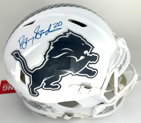 Lions BARRY SANDERS Signed Full Size 24 SALUTE Authentic Speed Helmet AUTO - JSA