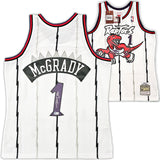RAPTORS TRACY MCGRADY AUTOGRAPHED WHITE AUTHENTIC M&N 1998-99 JERSEY L BECKETT