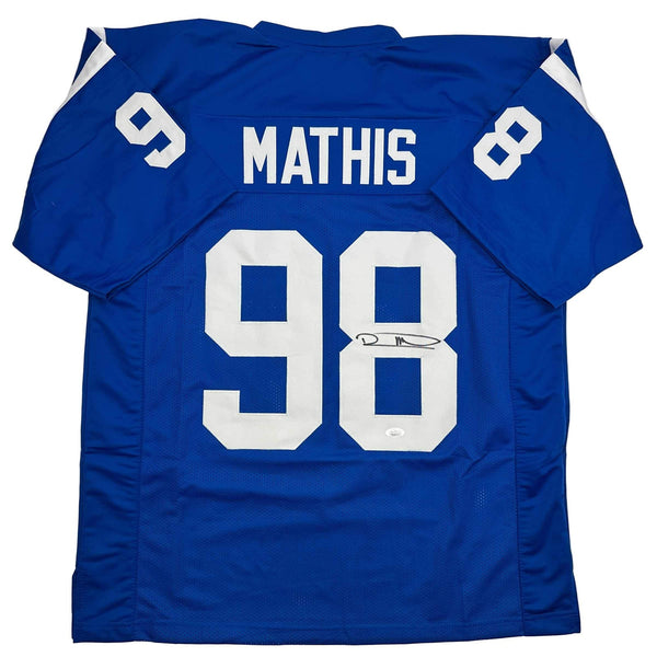 Autographed/Signed Robert Mathis Indianapolis Blue Football Jersey JSA COA