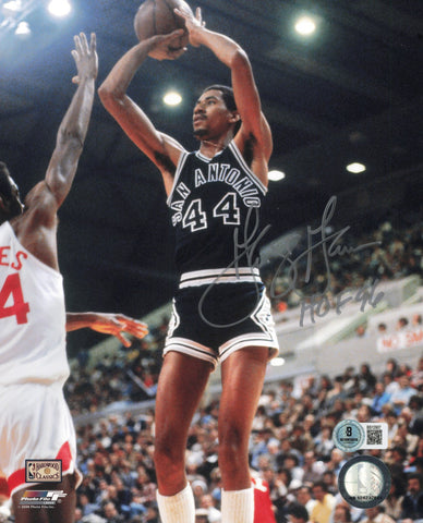 George Gervin Autographed Signed 8x10 Photo Spurs "HOF 96" Beckett QR #BS12907