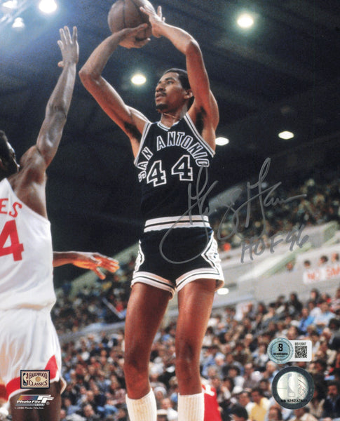 George Gervin Autographed Signed 8x10 Photo Spurs "HOF 96" Beckett QR #BS12907
