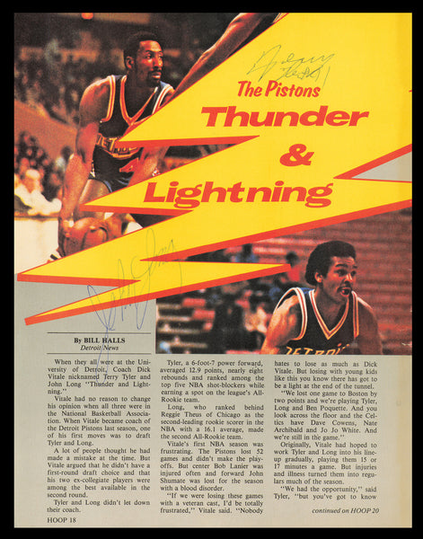 Terry Tyler & John Long Autographed 8x11 Magazine Photo Detroit Pistons 237991